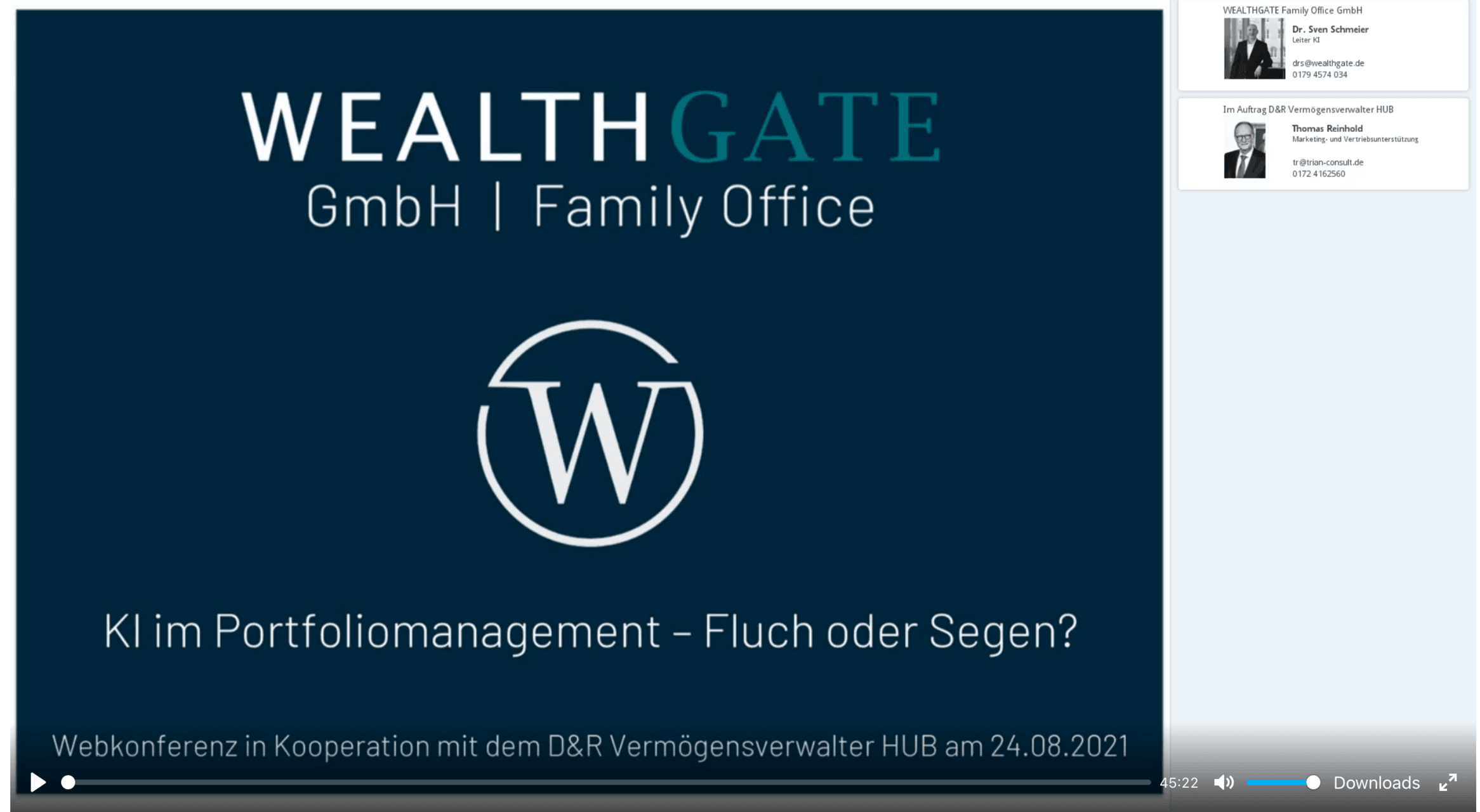 Webkonferenz „KI im Portfoliomanagement – Fluch oder Segen“